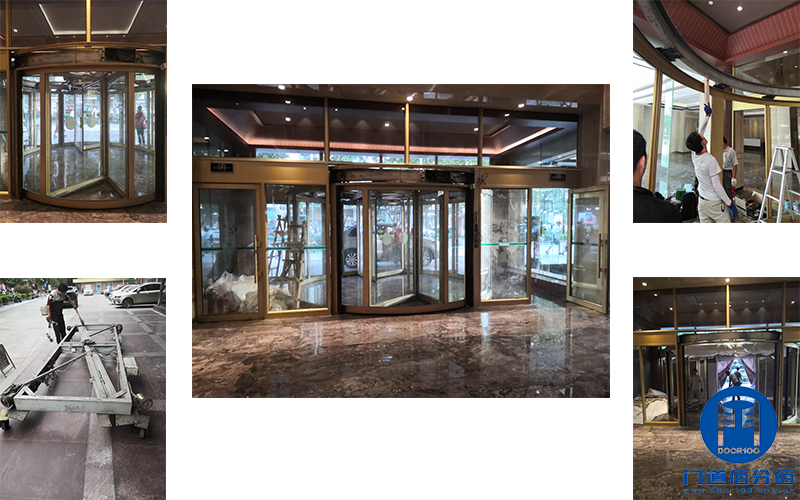 山東濟(jì)南某大廈出入口自動(dòng)旋轉(zhuǎn)門拆裝服務(wù)案例