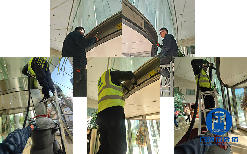 酒店門面煥新術之旋轉門保養工作紀實