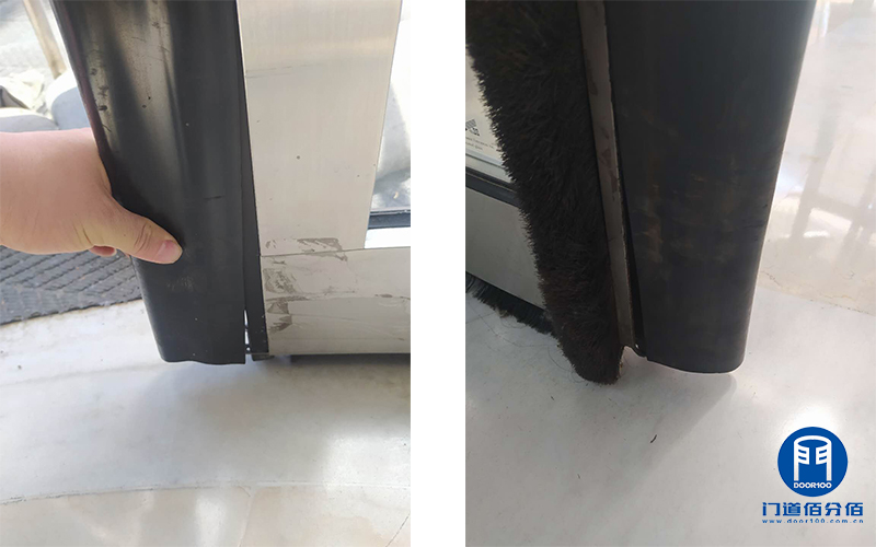 轉門維保案例丨凱必盛電動兩翼旋轉門保養項目之安全開關保養