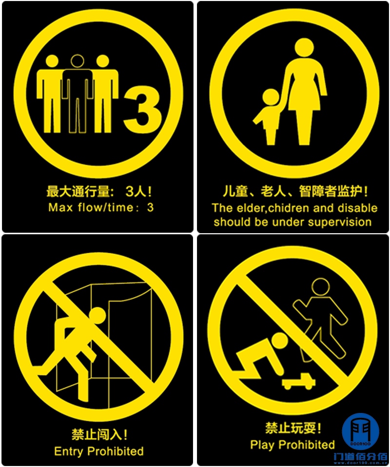 旋轉門安全標識