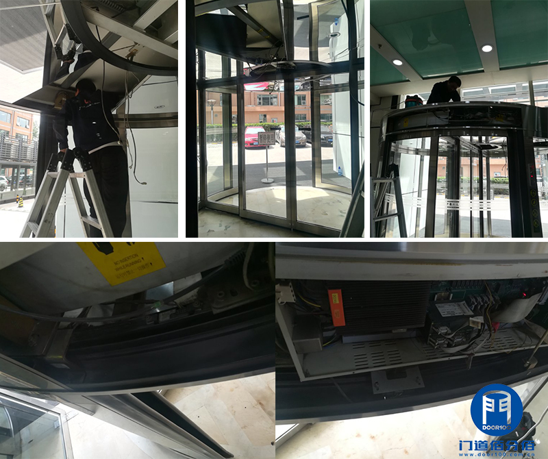 北京海淀某大廈正門兩翼旋轉(zhuǎn)門保養(yǎng)美化清潔服務(wù)案例