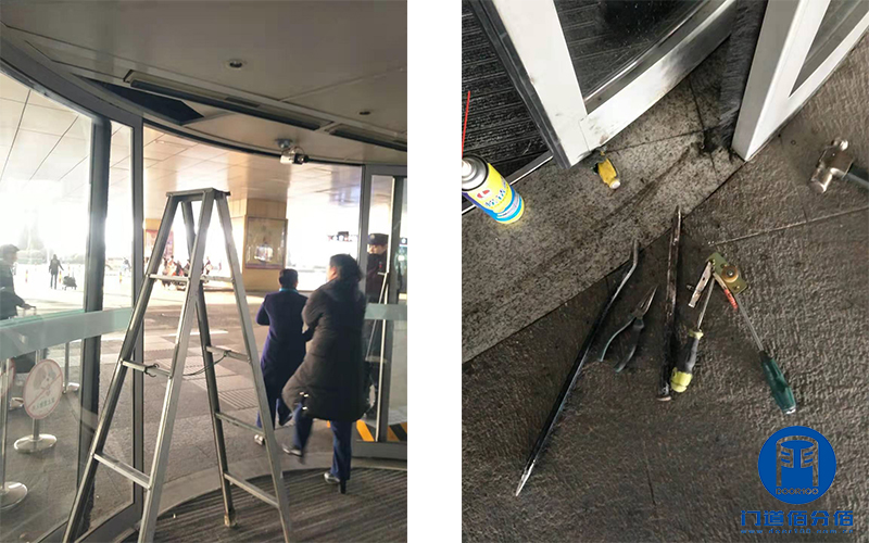 保障春運丨山東省機場進出入口弧形自動門保養服務