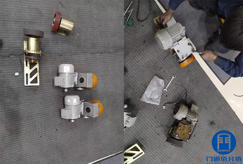 北京某大廈東南門自動旋轉門軌道翻新服務