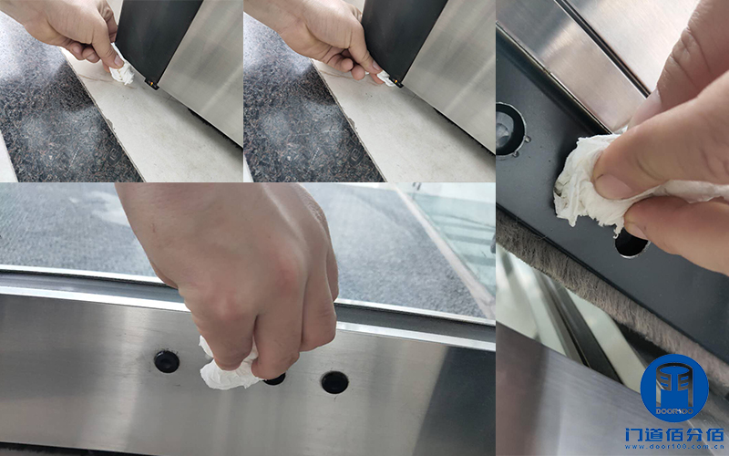 石油化工集團下屬大廈自動旋轉門清潔維護服務